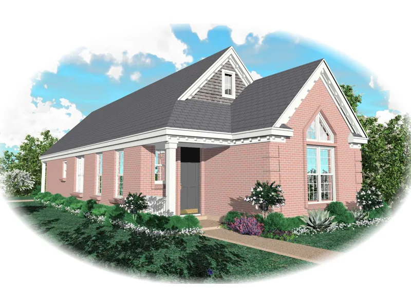 Southern House Plan Front of Home - Cahokia Narrow Lot Home 087D-0041 - Search House Plans and More