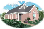 Southern House Plan Front of Home - Cahokia Narrow Lot Home 087D-0041 - Search House Plans and More