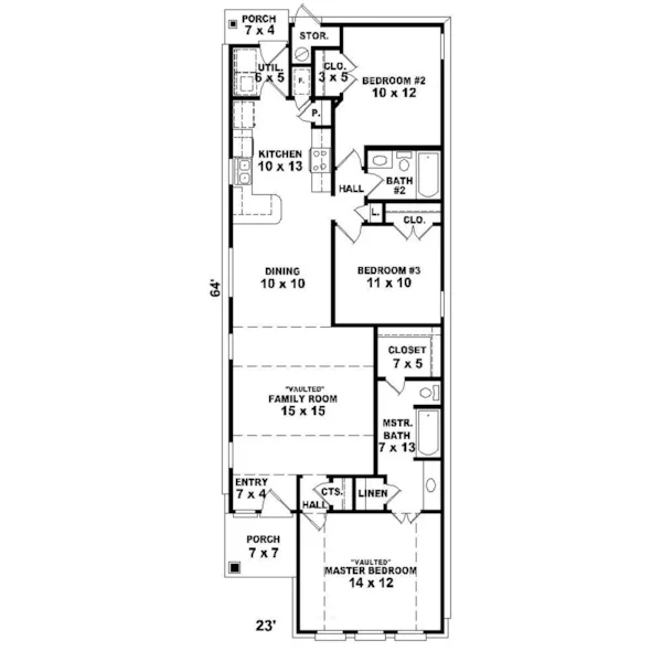 Neoclassical House Plan First Floor - Avella Ranch Narrow Lot Home 087D-0050 - Search House Plans and More