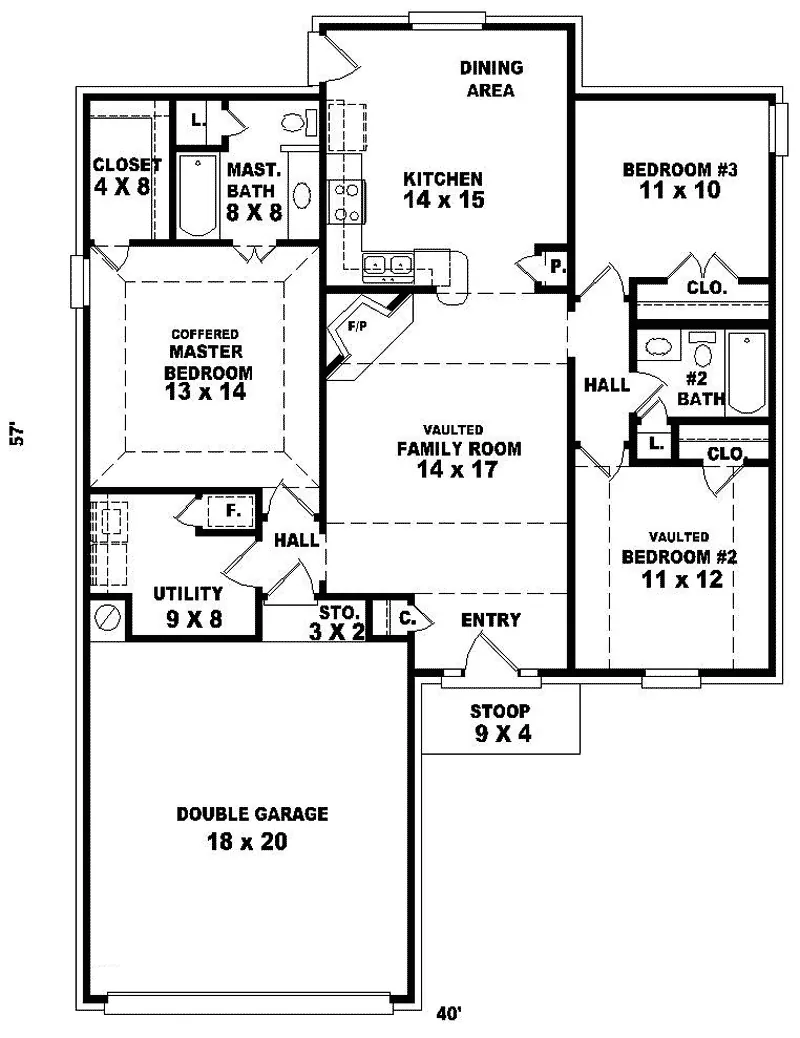Country House Plan First Floor - Abbott Run Ranch Home 087D-0051 - Search House Plans and More