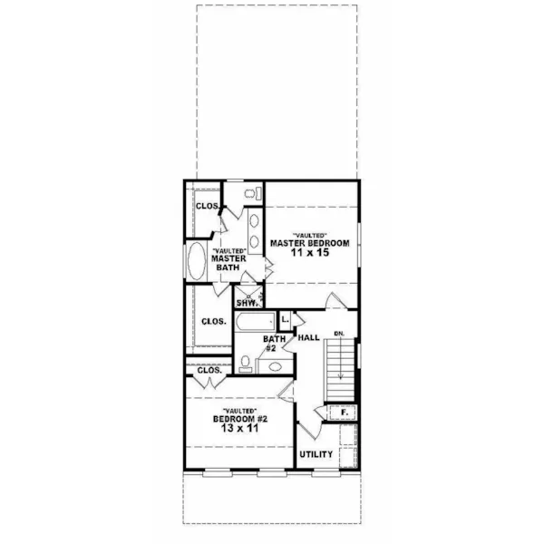 Colonial House Plan Second Floor - Surrey Hill Colonial Home 087D-0055 - Shop House Plans and More