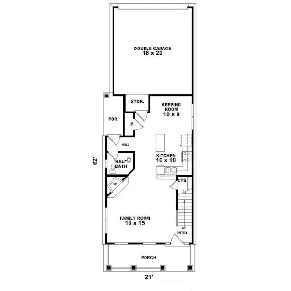 Waterfront House Plan First Floor - Clarence Crest Country Home 087D-0056 - Search House Plans and More