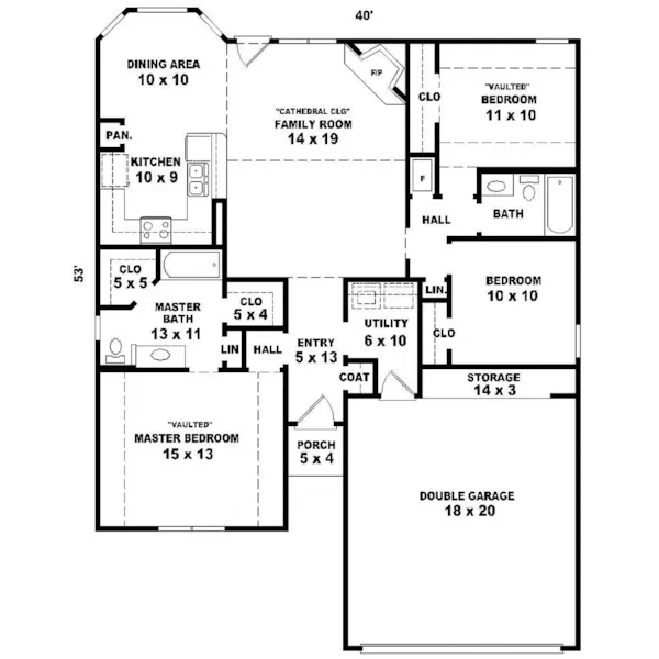 Country House Plan First Floor - Sherwood Oak Country Home 087D-0057 - Shop House Plans and More