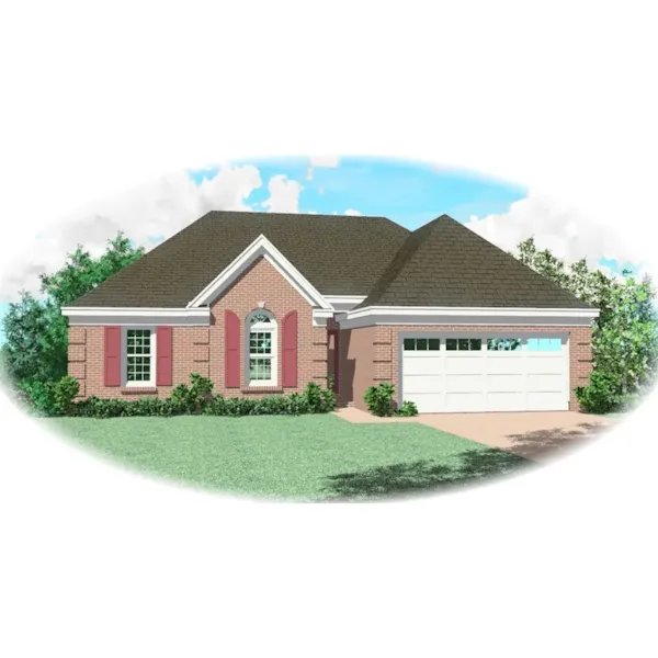 Country House Plan Front of Home - Glenhollow Ranch Home 087D-0058 - Search House Plans and More