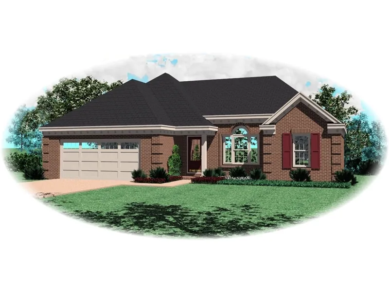 Traditional House Plan Front of Home - Hurley Ranch Home 087D-0059 - Search House Plans and More