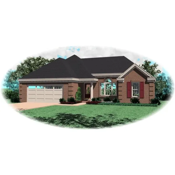 Traditional House Plan Front of Home - Hurley Ranch Home 087D-0059 - Search House Plans and More