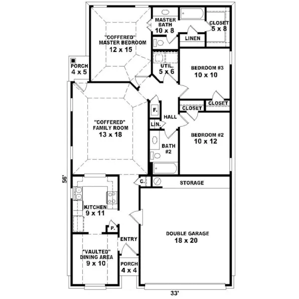 Traditional House Plan First Floor - Selby Traditional Home 087D-0063 - Shop House Plans and More