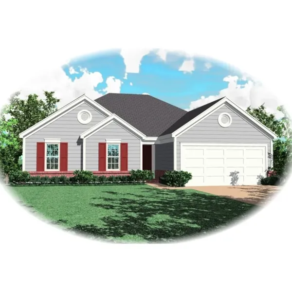 Country House Plan Front of Home - Dittmer Pointe Ranch Home 087D-0064 - Search House Plans and More