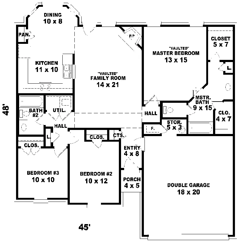 Ranch House Plan First Floor - Windhelm Ranch Home 087D-0065 - Shop House Plans and More