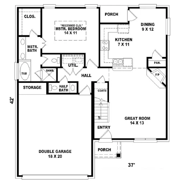 Southern House Plan First Floor - Foxboro Neoclassical Ranch Home 087D-0067 - Search House Plans and More