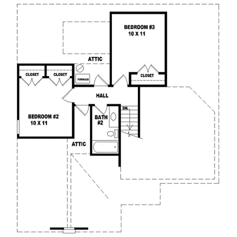 Neoclassical House Plan Second Floor - Foxboro Neoclassical Ranch Home 087D-0067 - Search House Plans and More