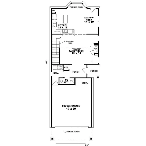 Traditional House Plan First Floor - Letitia Bay Coastal Home 087D-0070 - Shop House Plans and More