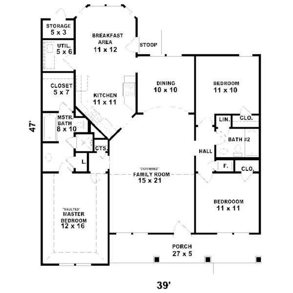 Country House Plan First Floor - Shady Hill Country Home 087D-0071 - Shop House Plans and More