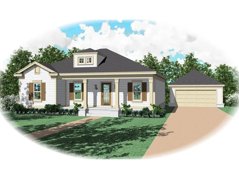 Arts & Crafts House Plan Front of Home - Clarksburg Creek Colonial Home 087D-0072 - Search House Plans and More