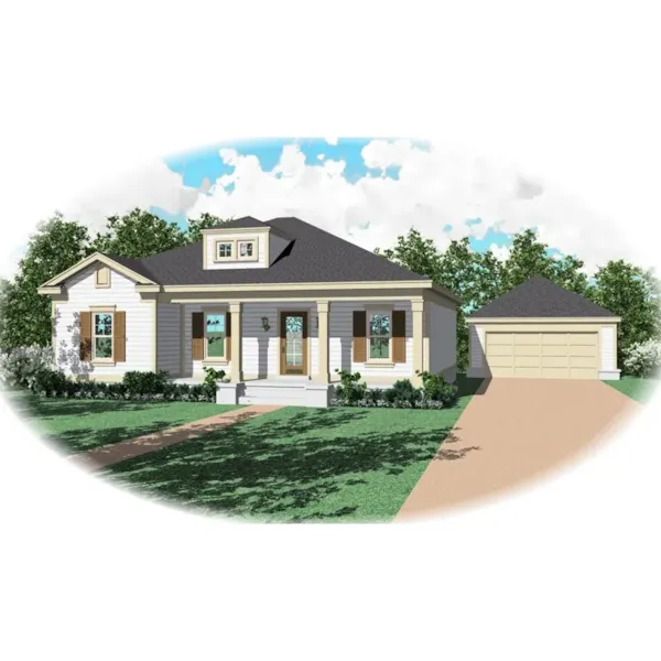 Arts & Crafts House Plan Front of Home - Clarksburg Creek Colonial Home 087D-0072 - Search House Plans and More