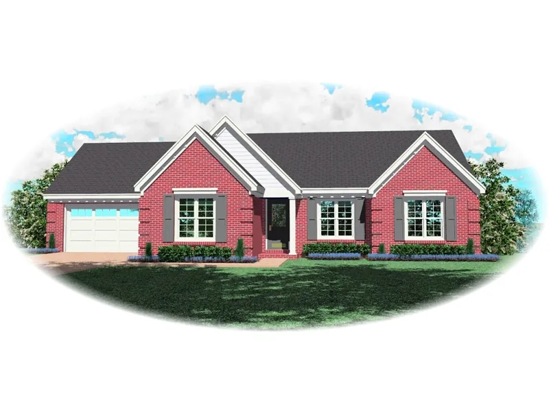 Ranch House Plan Front of Home - Suffolk Place Ranch Home 087D-0074 - Shop House Plans and More