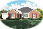 Ranch House Plan Front of Home - Duquette Ranch Home 087D-0077 - Search House Plans and More