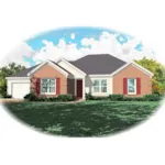 Traditional House Plan Front of Home - Duquette Ranch Home 087D-0077 - Search House Plans and More