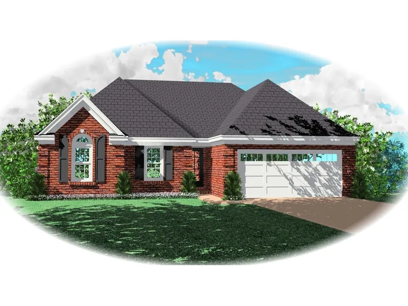 Traditional House Plan Front of Home - Elm Way Traditional Ranch Home 087D-0079 - Search House Plans and More