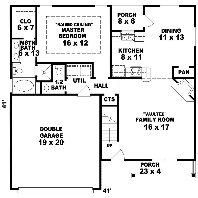 Traditional House Plan First Floor - Knights Ferry Ranch Home 087D-0081 - Search House Plans and More