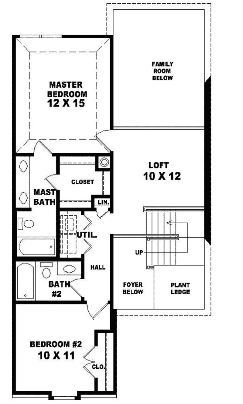 Country House Plan Second Floor - Dorian Narrow Lot Home 087D-0083 - Search House Plans and More