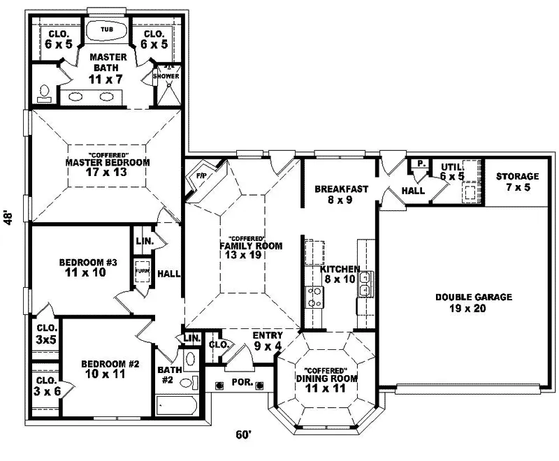 Victorian House Plan First Floor - Burlington Mill Ranch Home 087D-0085 - Search House Plans and More