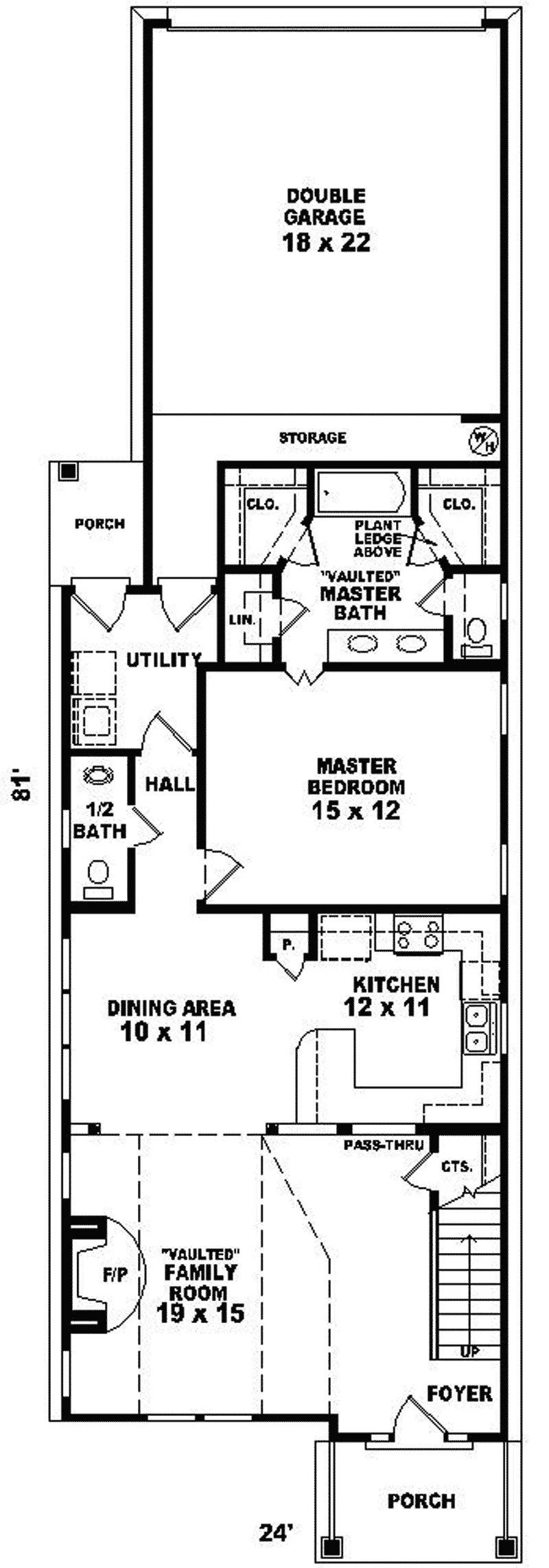 Neoclassical House Plan First Floor - Fontana Park Narrow Lot Home 087D-0088 - Search House Plans and More