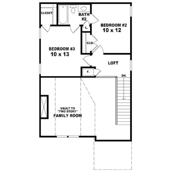 Beach & Coastal House Plan Second Floor - Fontana Park Narrow Lot Home 087D-0088 - Search House Plans and More