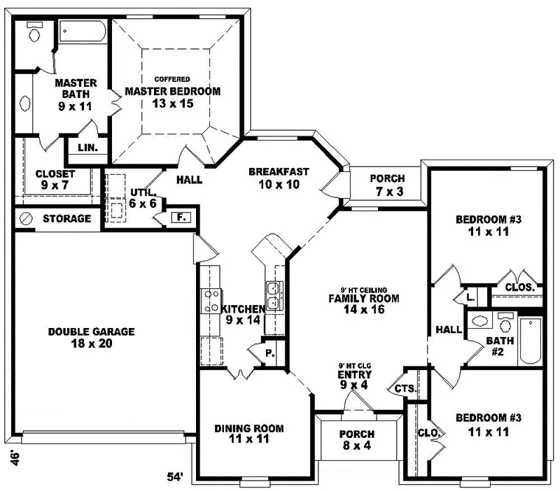 Traditional House Plan First Floor - Halpern Ranch Home 087D-0090 - Search House Plans and More