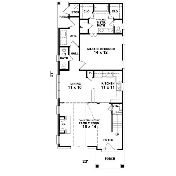 Neoclassical House Plan First Floor - Jendale Narrow Lot Home 087D-0092 - Search House Plans and More