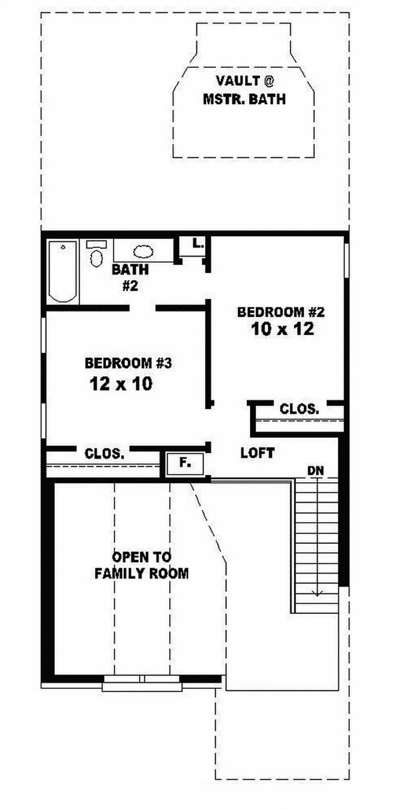 Southern House Plan Second Floor - Jendale Narrow Lot Home 087D-0092 - Search House Plans and More