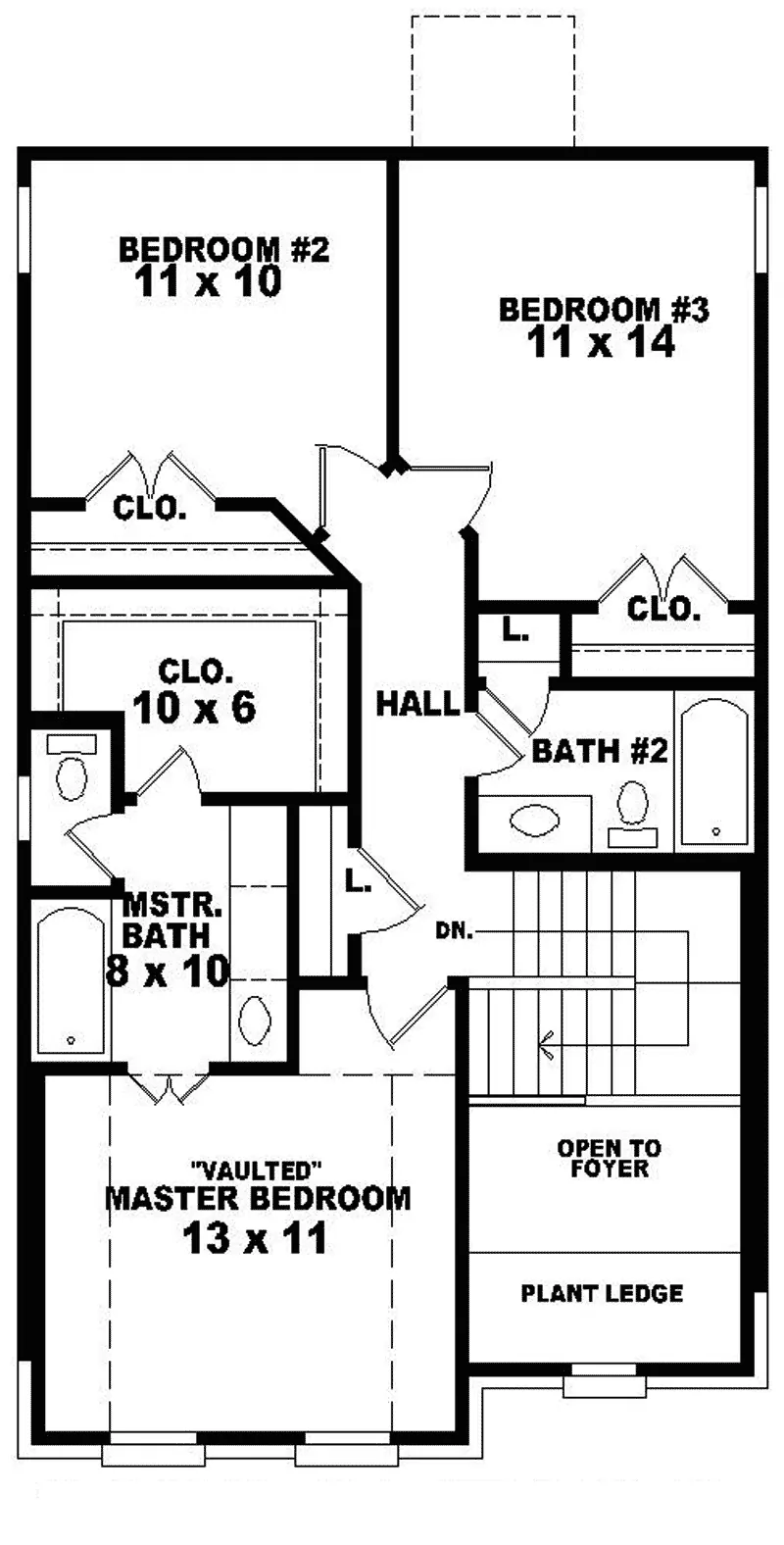 Traditional House Plan Second Floor - Harold Park Narrow Lot Home 087D-0102 - Search House Plans and More
