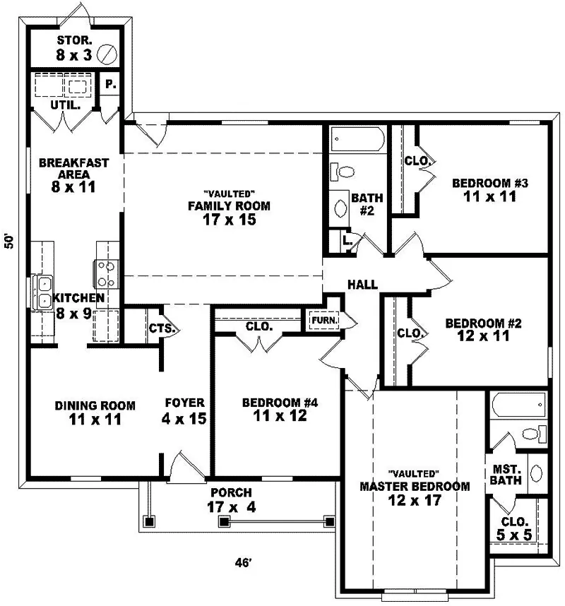 Traditional House Plan First Floor - Kimbrough Country Ranch Home 087D-0115 - Search House Plans and More