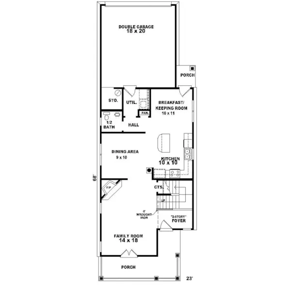 Modern House Plan First Floor - Vernon Ferry Southern Home 087D-0116 - Shop House Plans and More