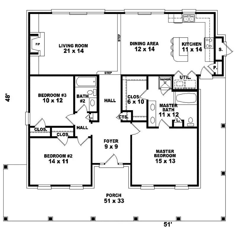 Traditional House Plan First Floor - Morro Bay Acadian Home 087D-0117 - Shop House Plans and More