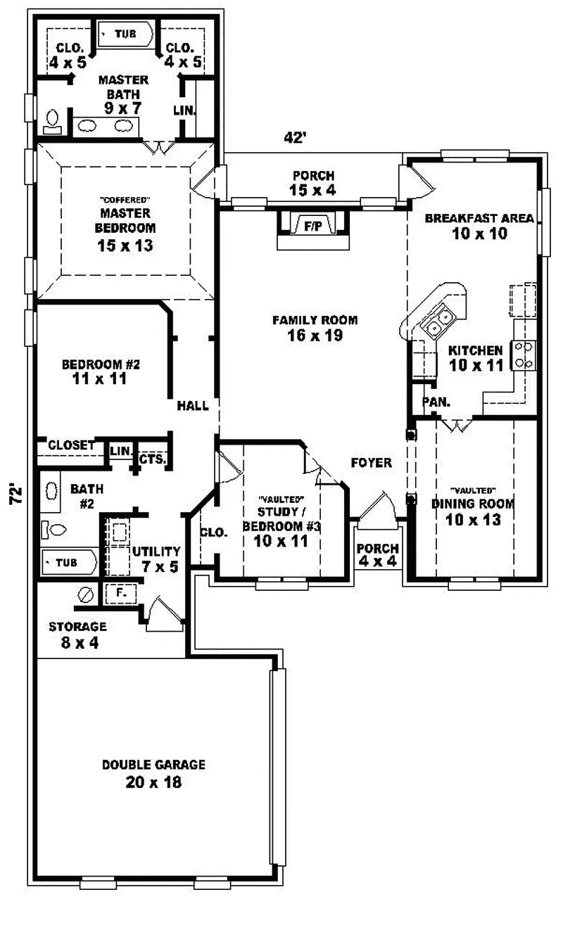 European House Plan First Floor - Astoria Place Traditional Home 087D-0120 - Search House Plans and More