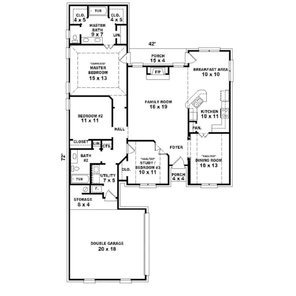 Traditional House Plan First Floor - Astoria Place Traditional Home 087D-0120 - Search House Plans and More