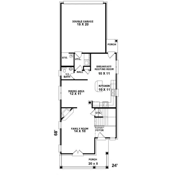 Southern House Plan First Floor - Kenrick Manor Southern Home 087D-0122 - Search House Plans and More