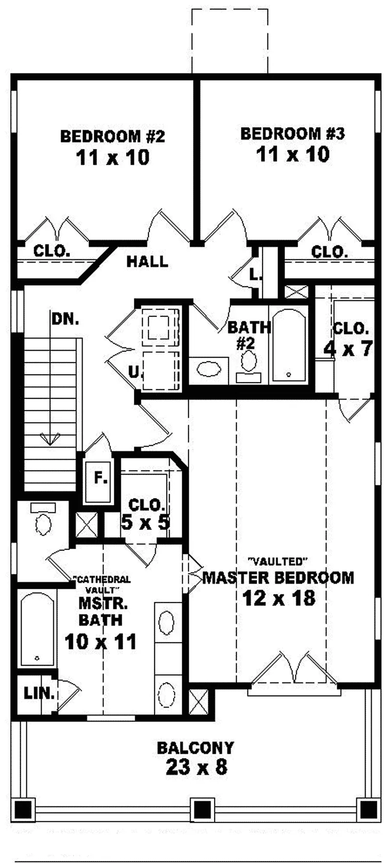 Southern House Plan Second Floor - Pinehurst Southern Home 087D-0129 - Shop House Plans and More