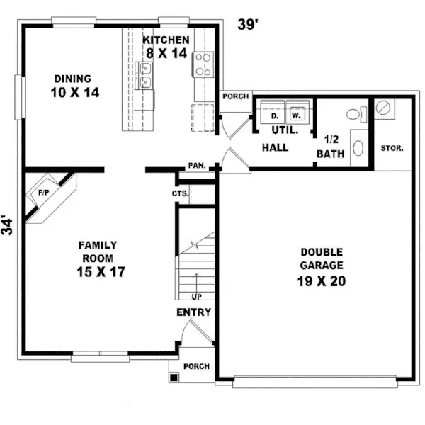 Southern House Plan First Floor - Calcutta Crest Narrow Lot Home 087D-0131 - Search House Plans and More