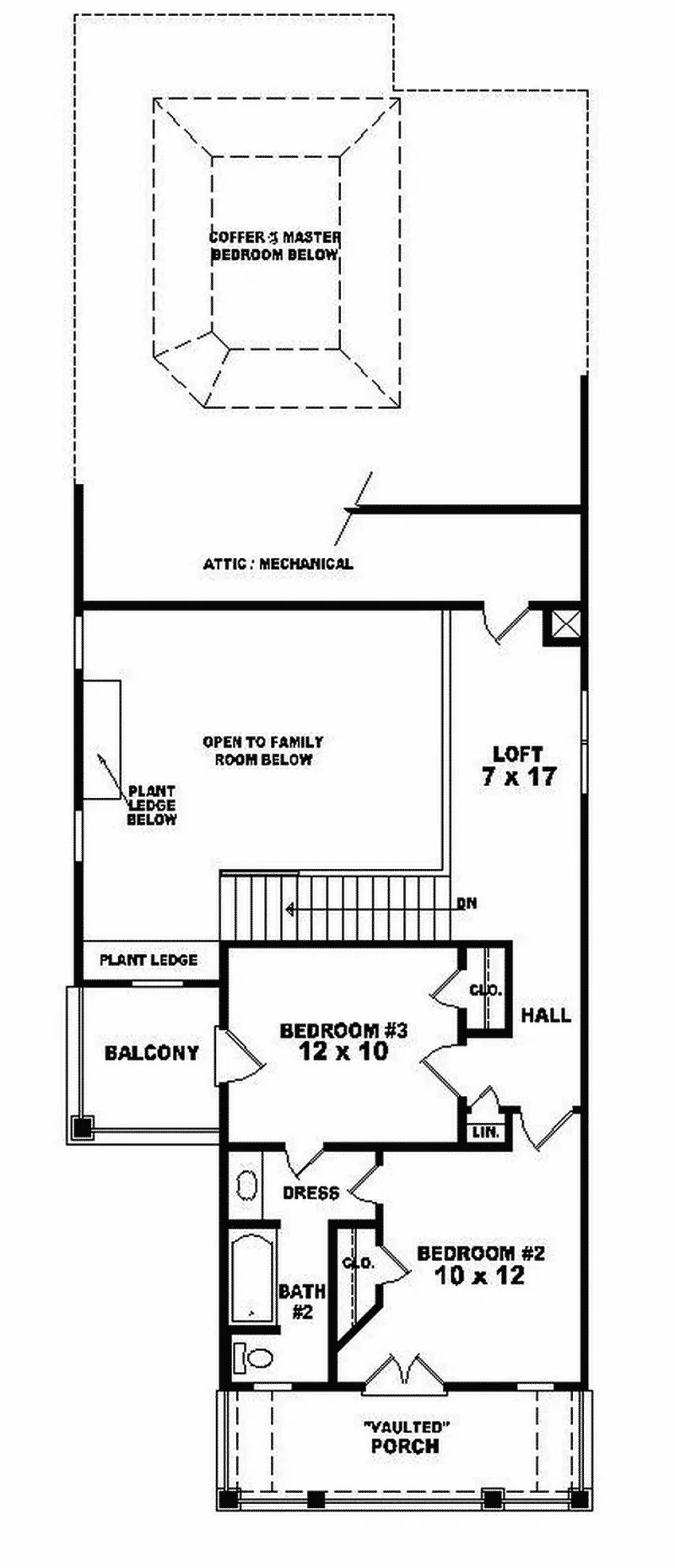 Vacation House Plan Second Floor - Boneta Southern Home 087D-0132 - Search House Plans and More