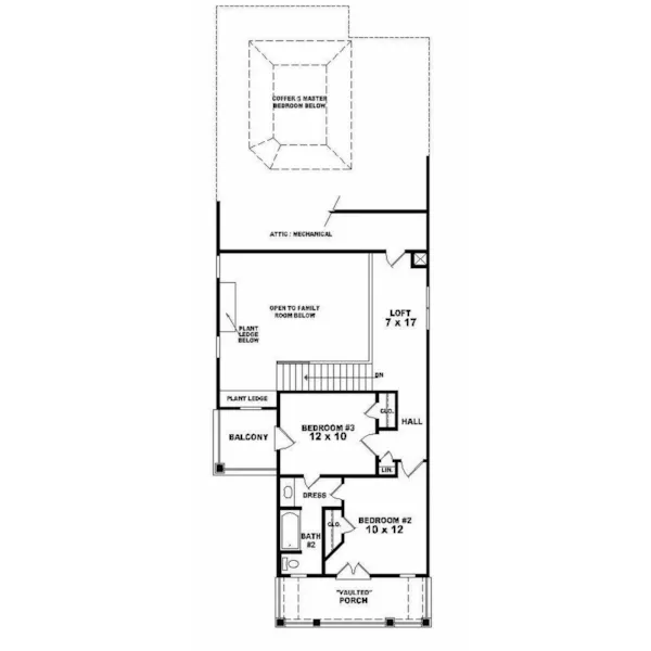 Lake House Plan Second Floor - Boneta Southern Home 087D-0132 - Search House Plans and More