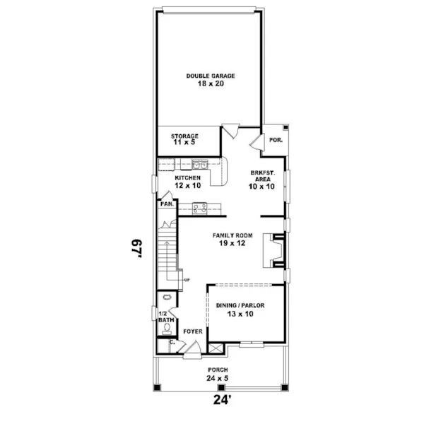 Vacation House Plan First Floor - Melrose Acres Southern Home 087D-0134 - Shop House Plans and More