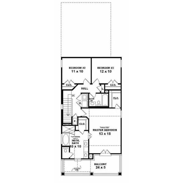 Vacation House Plan Second Floor - Melrose Acres Southern Home 087D-0134 - Shop House Plans and More