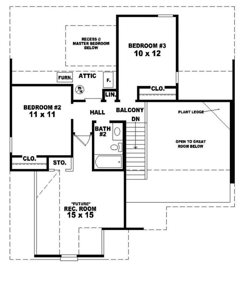 Traditional House Plan Second Floor - Crowley Farm Narrow Lot Home 087D-0135 - Search House Plans and More