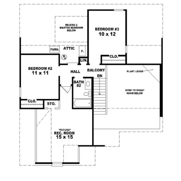 Southern House Plan Second Floor - Crowley Farm Narrow Lot Home 087D-0135 - Search House Plans and More