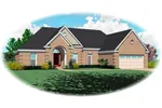 Arched Entry And Brick Siding Gives This Ranch Curb Appeal