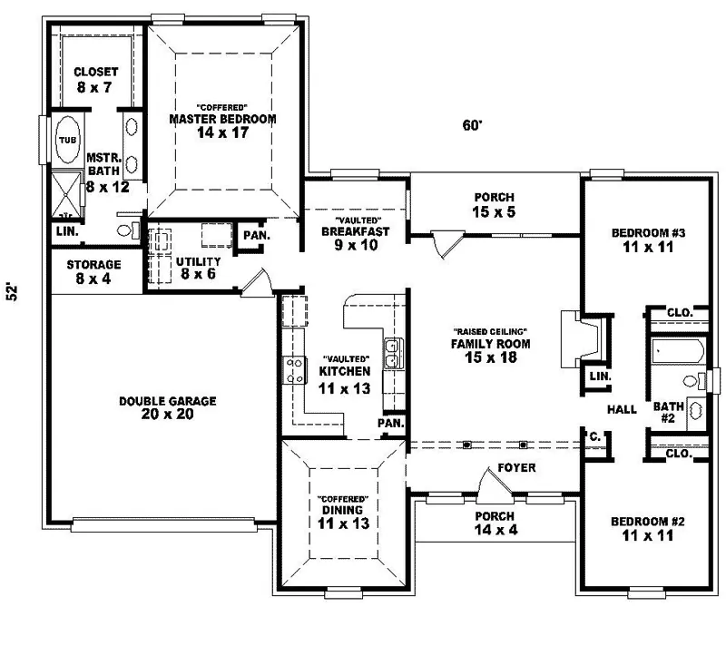 Southern House Plan First Floor - Huber Heights Ranch Home 087D-0142 - Search House Plans and More