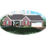 Traditional House Plan Front of Home - Darius Ranch Home 087D-0150 - Search House Plans and More