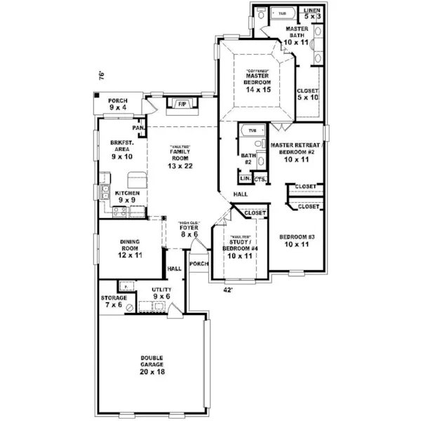 Contemporary House Plan First Floor - Peyton Point European Home 087D-0152 - Shop House Plans and More